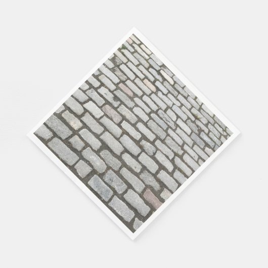 Brick Cobblestone Street Pathway Naturofotografie Serviette (Ecke)