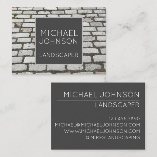 Brick Cobblestone Street Pathway Naturofotografie Visitenkarte (Vorne/Hinten)