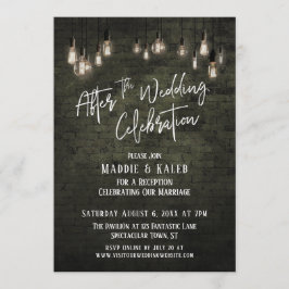 Brick Edison Lights Nach der Hochzeitsfeier Einladung