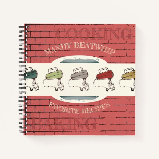 Brick elektrische Beaters Kochbuch Notebook Notizblock (Vorderseite)