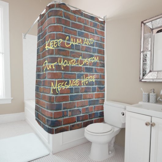Brick Graffiti Wall Custom Message Duschvorhang (Beispiel)