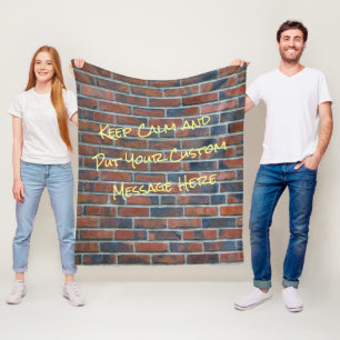 Brick Graffiti Wall Custom Message Fleecedecke