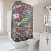 Brick Graffiti Wall Individuelle Name Duschvorhang (Beispiel)