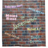 Brick Graffiti Wall Individuelle Name Duschvorhang (Vorderseite)