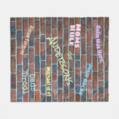 Brick Graffiti Wall Individuelle Name Fleecedecke (Vorderseite (Horizontal))