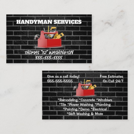 Brick Handyman Visitenkarte (Vorne/Hinten)