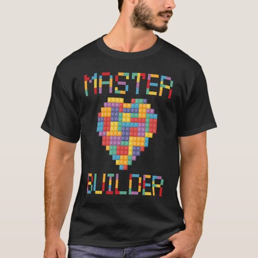 Brick Heart Builder Blocks Master Builder T-Shirt (Vorderseite)