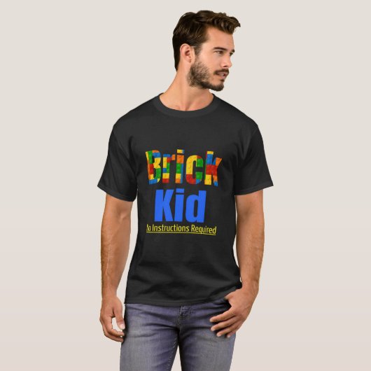 Brick Kid Master Brick Builder No Instructions Blo T-Shirt (Vorne ganz)