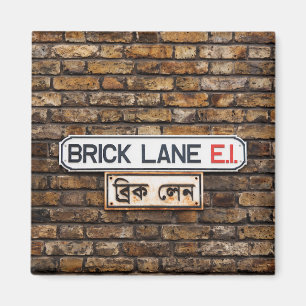 Brick Lane E1 Kühlschrankmagnet Quadrat