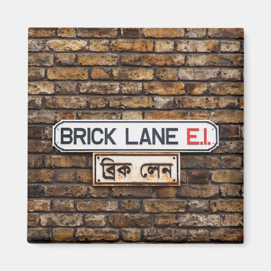 Brick Lane E1 Kühlschrankmagnet Square (Vorne)