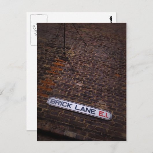 Brick Lane - Street Sign - London - Postcard Postkarte (Vorne/Hinten)