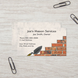 Brick Mason Masonry Business Card Visitenkarte