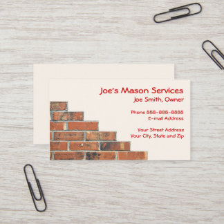 Brick Mason Masonry Business Card Visitenkarte