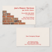 Brick Mason Masonry Business Card Visitenkarte (Vorne/Hinten)