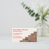 Brick Mason Masonry Business Card Visitenkarte (Stehend Vorderseite)