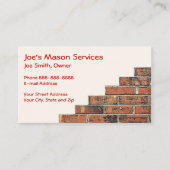 Brick Mason Masonry Business Card Visitenkarte (Vorderseite)