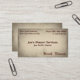 Brick Mason Masonry Business Card Visitenkarte