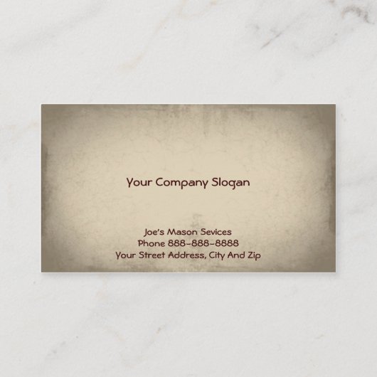 Brick Mason Masonry Business Card Visitenkarte (Rückseite)