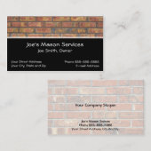 Brick Mason Masonry Business Card Visitenkarte (Vorne/Hinten)