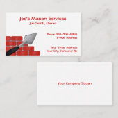 Brick Mason Masonry Business Card Visitenkarte (Vorne/Hinten)