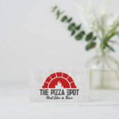 Brick Oven Flame Logo | Pizza Shop Visitenkarte (Stehend Vorderseite)