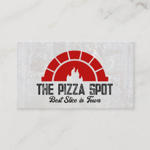 Brick Oven Flame Logo Pizzeria Visitenkarte