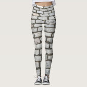 Brick Pattern Cobblestone Street Pathway Sidewalk Leggings (Vorderseite)