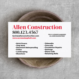 Brick Pavers Driveway & Patios Visitenkarte