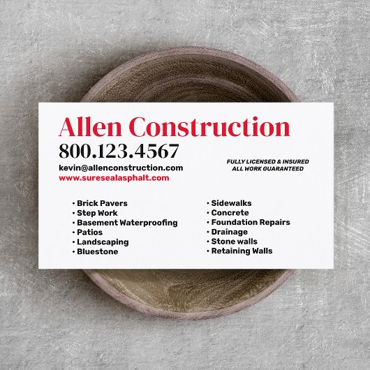 Brick Pavers Driveway & Patios Visitenkarte