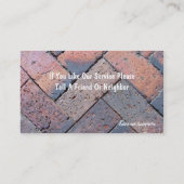 Brick Paving Business Cards Visitenkarte (Rückseite)