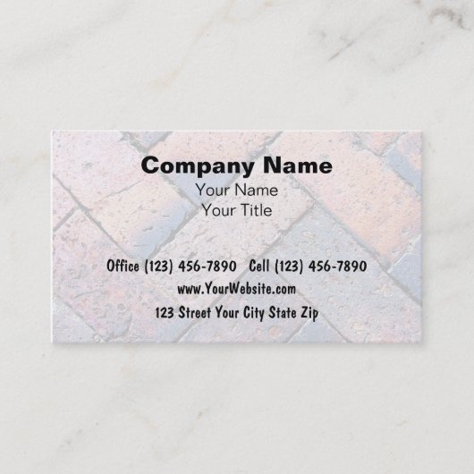 Brick Paving Business Cards Visitenkarte (Vorderseite)