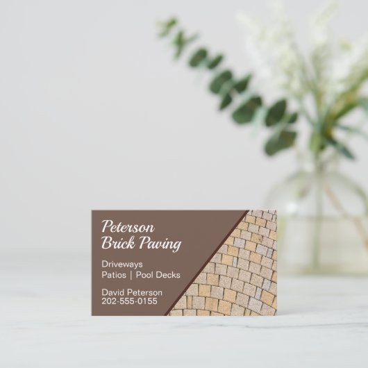 Brick Paving Patio Bau Visitenkarte (Stehend Vorderseite)