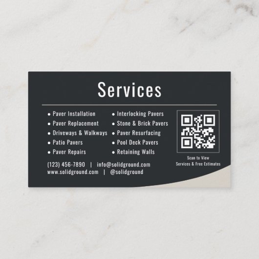 Brick Paving QR Code Professional Visitenkarte (Rückseite)