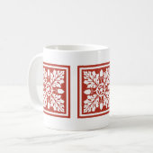Brick Red Acorn und Leaf Tile Design Coffee Tasse (Vorderseite Links)