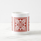 Brick Red Acorn und Leaf Tile Design Coffee Tasse (Mittel)