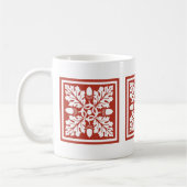 Brick Red Acorn und Leaf Tile Design Coffee Tasse (Links)