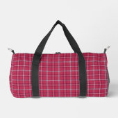 Brick Red and Soft Peach Plaid Duffle Bag (Vorderseite)