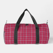 Brick Red and Soft Peach Plaid Duffle Bag (Rückseite)