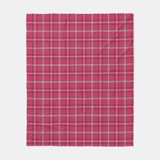 Brick Red and Soft Peach Plaid Fleecedecke (Vorderseite)
