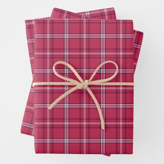 Brick Red and Soft Peach Plaid Geschenkpapier Set (Beispiel)