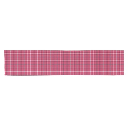 Brick Red and Soft Peach Plaid Kurzer Tischläufer (Horizontal)