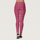 Brick Red and Soft Peach Plaid Leggings (Rückseite)