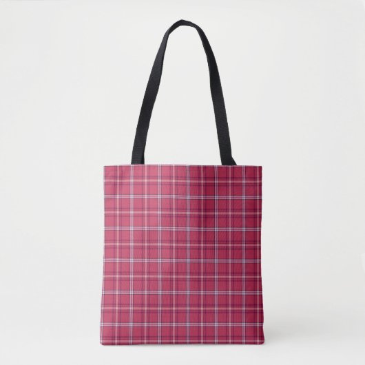 Brick Red and Soft Peach Plaid Tasche (Vorderseite)