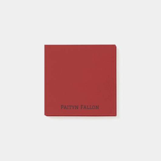 Brick Red Beruflich Minimalistisch Black Script Post-it Klebezettel (Vorderseite)