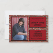 Brick, Red & Black mit Foto-3x5Grad Ankündigung (Vorderseite)