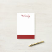 Brick Red Clean Name | Klassisches Beruflich Post-it Klebezettel (Auf Schreibtisch)