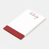Brick Red Clean Name | Klassisches Beruflich Post-it Klebezettel (angewinkelt)