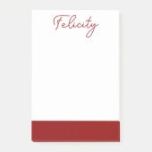 Brick Red Clean Name | Klassisches Beruflich Post-it Klebezettel (Vorderseite)