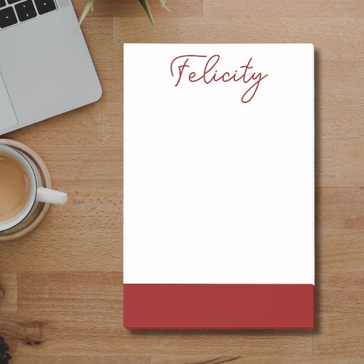 Brick Red Clean Name | Klassisches Beruflich Post-it Klebezettel