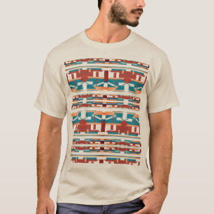 Brick Red Coral Türkis Südwest Look Design T-Shirt